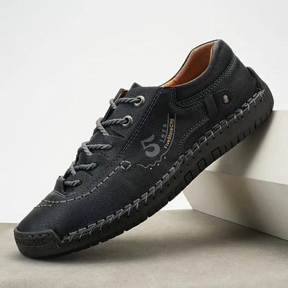 Men's Lightweight Retro Leather Black Shoes